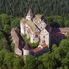 Hrad Pernštejn - letecký pohled na hrad